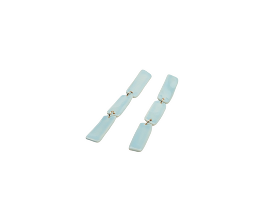 Cloud Blue Towers - Porcelain Earrings