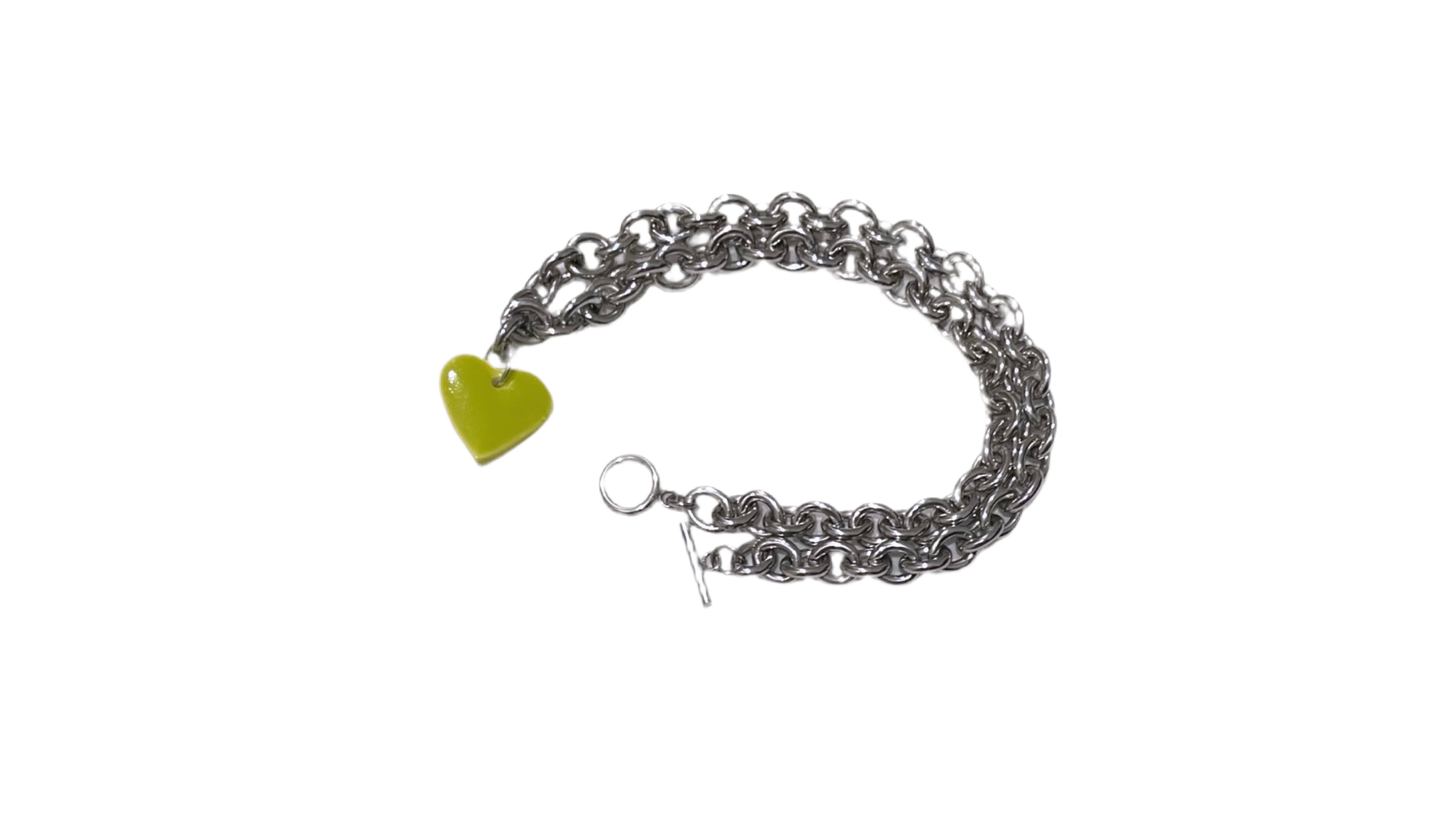 Acid Heart Silver Choker