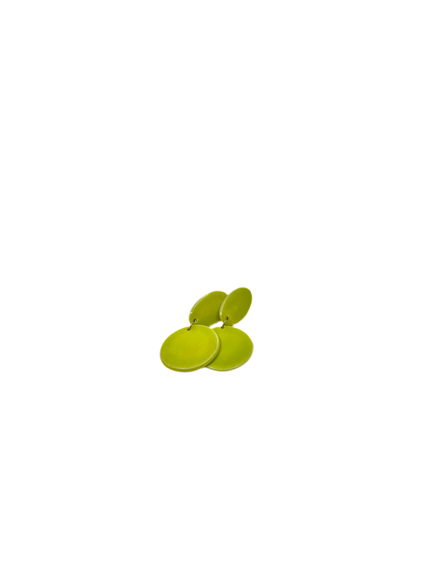 Tulip in Chartreuse Porcelain Dangly Earrings