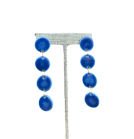 Four Leaves in Blue Porcelain Dangly