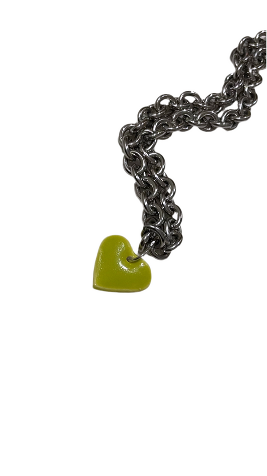 Acid Heart Silver Choker