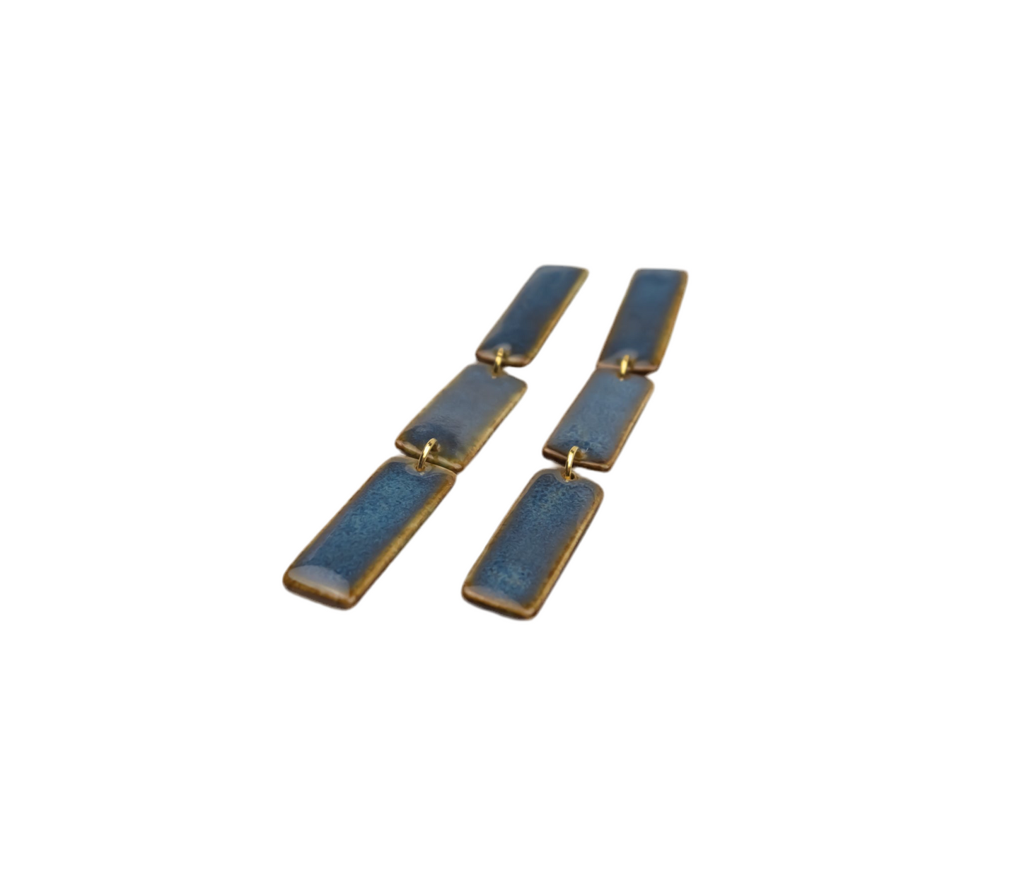 Cobalt Towers - Porcelain Earrings