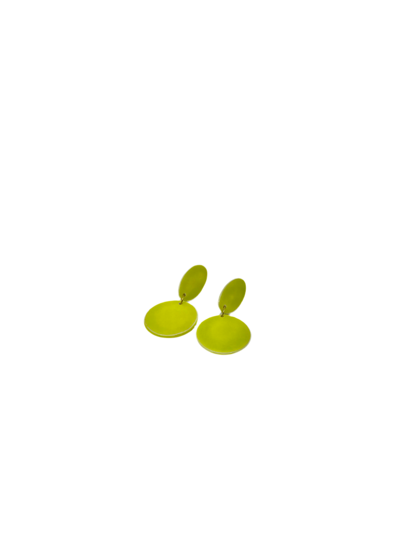 Tulip in Chartreuse Porcelain Dangly Earrings