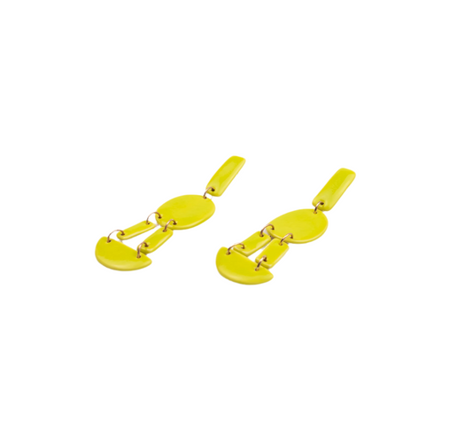 Chartreuse no. 1 - Handmade with Porcelain Earrings
