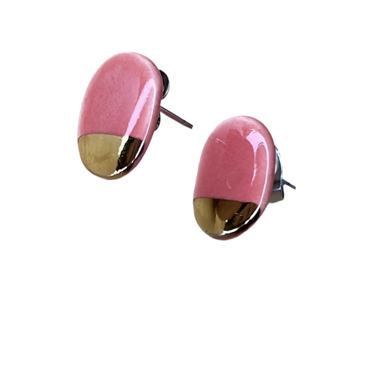 Baby Geometry Liquid Gold Porcelain Earrings