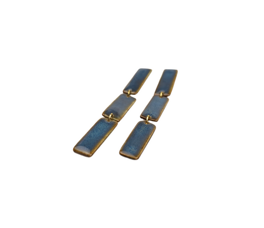 Cobalt Towers - Porcelain Earrings