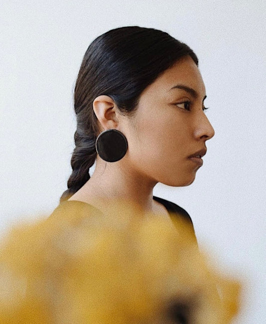 Moon Drop Geometrics Ceramic Earring