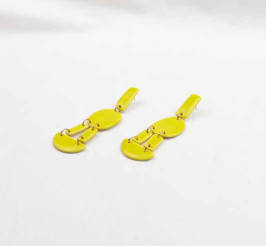 Chartreuse no.1 Ceramic Earrings
